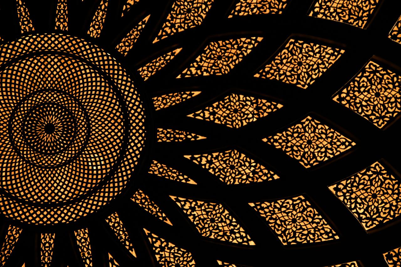 Handmade Brass Wall Light Painted Black – Mandala-Inspired Pierced Applique Sconce – Boho Decorative Lighting