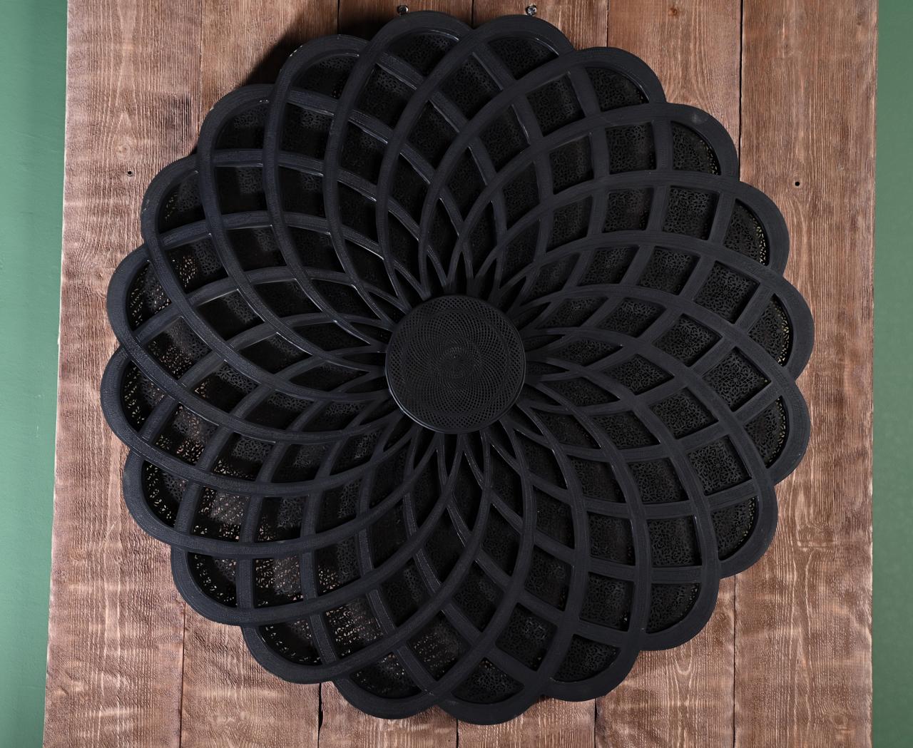 Handmade Brass Wall Light Painted Black – Mandala-Inspired Pierced Applique Sconce – Boho Decorative Lighting